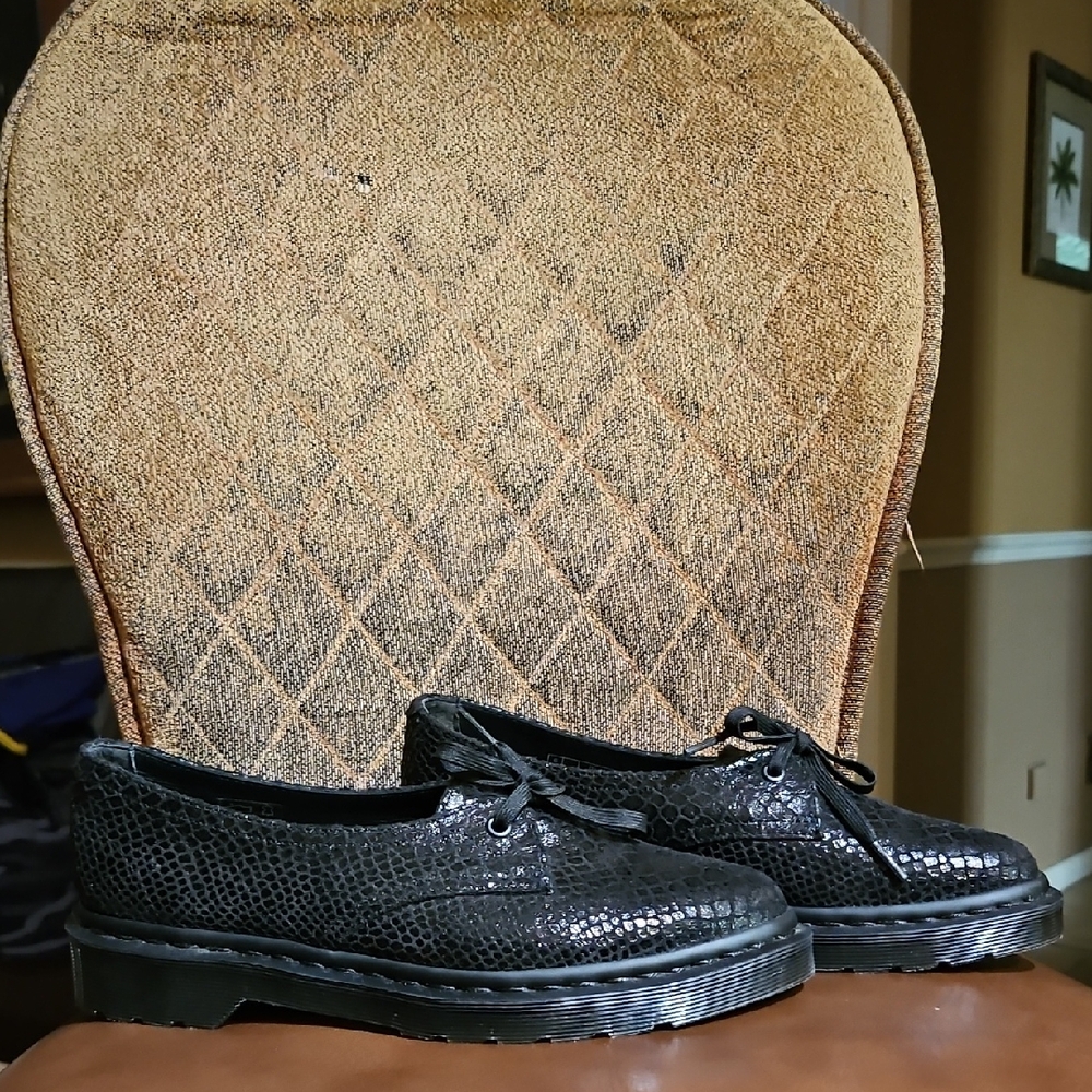 Dr. Martens Black Textured Flats